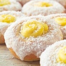 Bakst med vaniljekrem og kokos